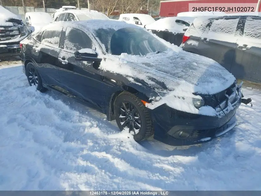 2HGFC1F92JH102072 2018 Honda Civic Touring
