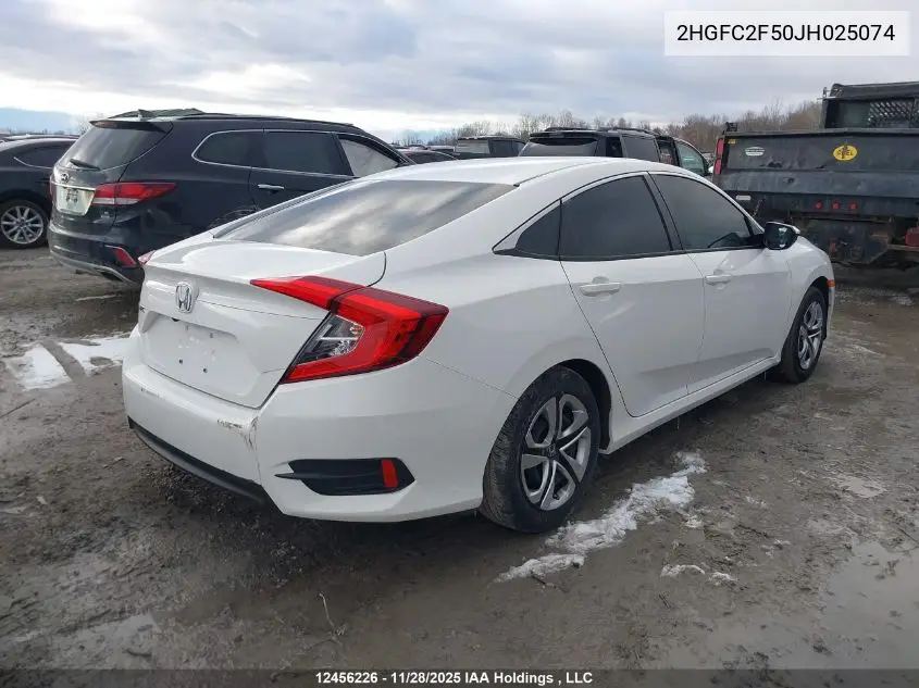 2HGFC2F50JH025074 2018 Honda Civic Lx