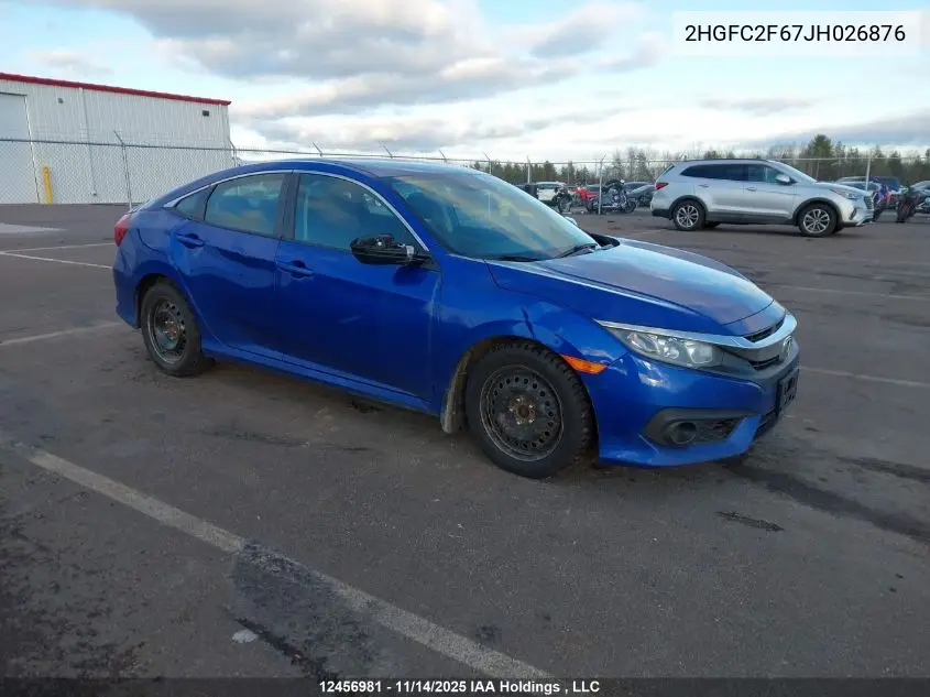 2HGFC2F67JH026876 2018 Honda Civic Se