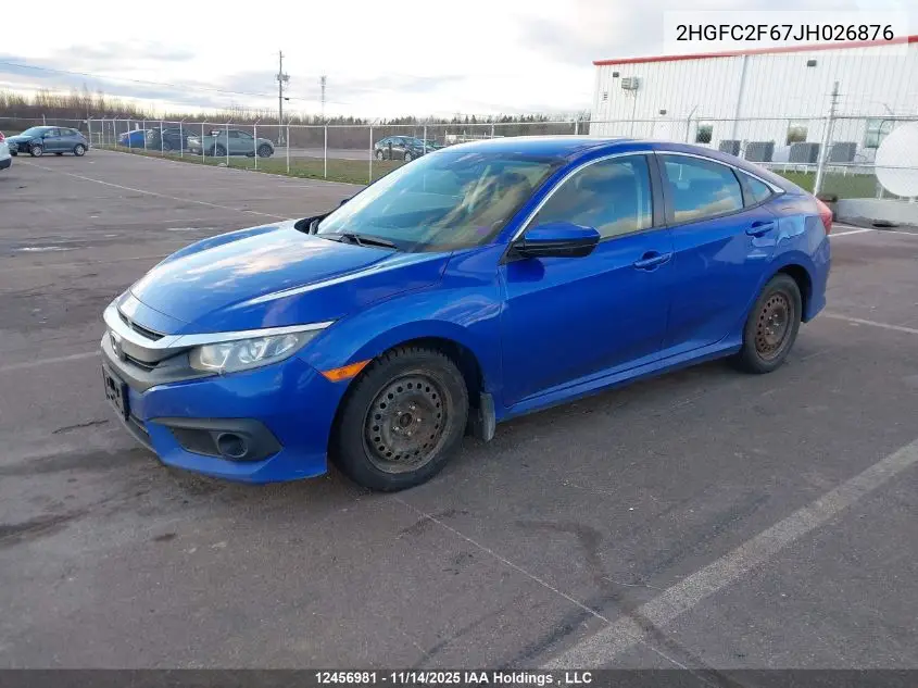 2HGFC2F67JH026876 2018 Honda Civic Se