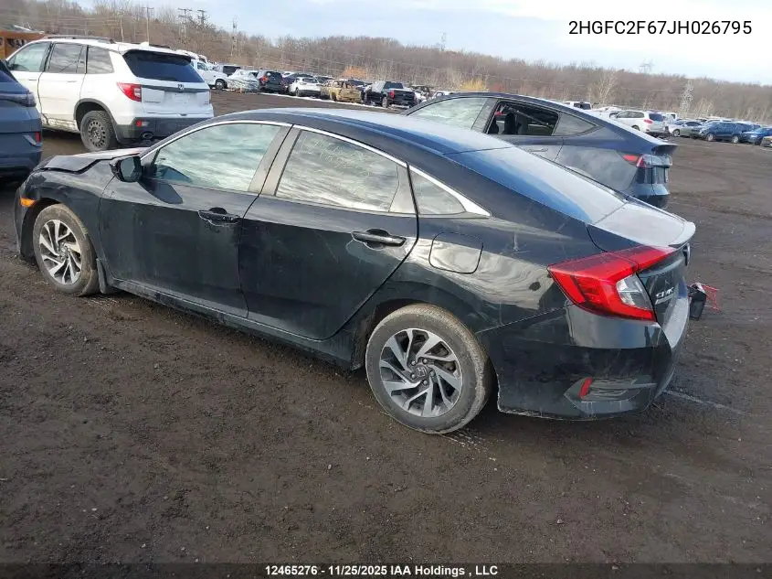 2HGFC2F67JH026795 2018 Honda Civic Se