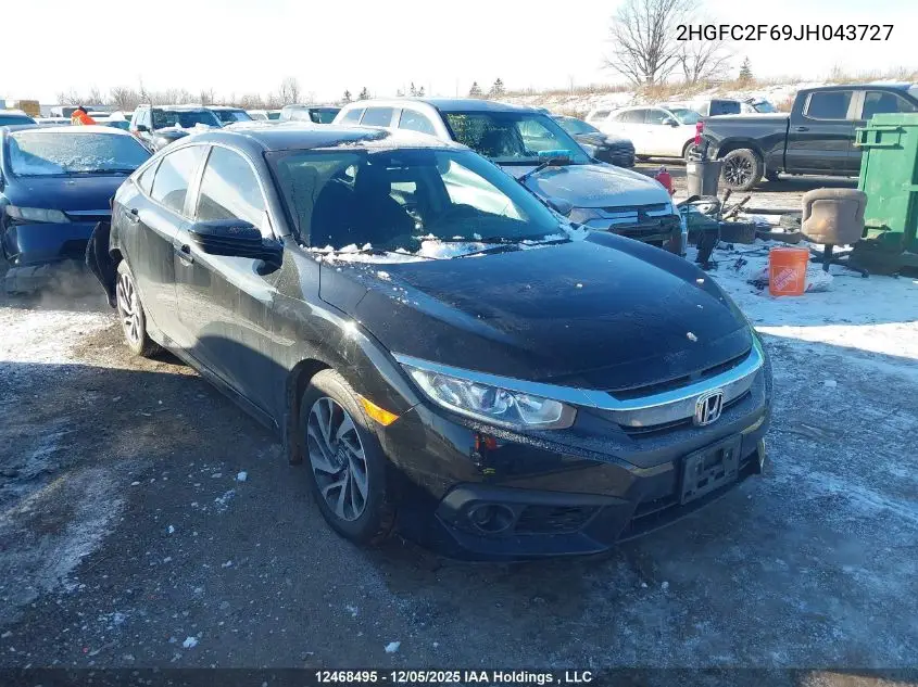 2HGFC2F69JH043727 2018 Honda Civic Lx