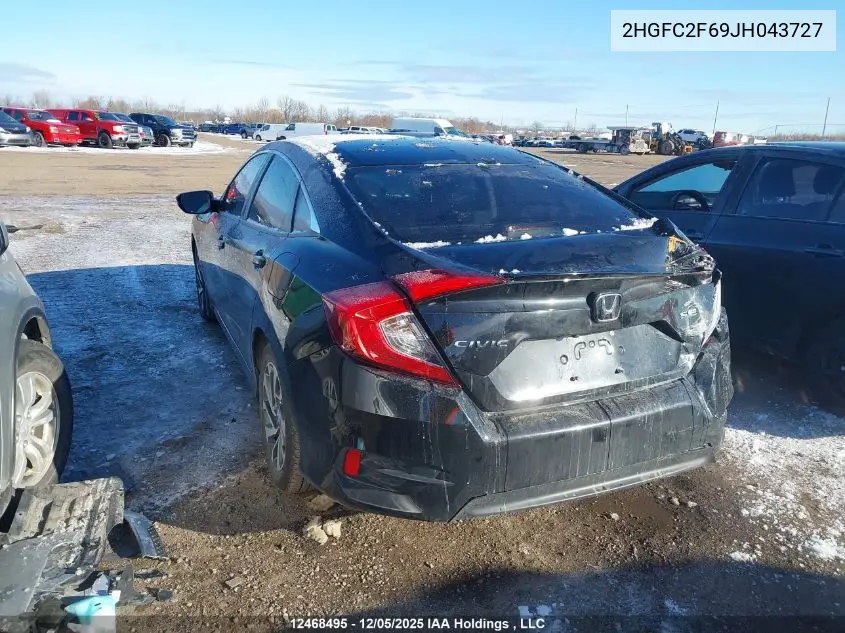 2HGFC2F69JH043727 2018 Honda Civic Lx