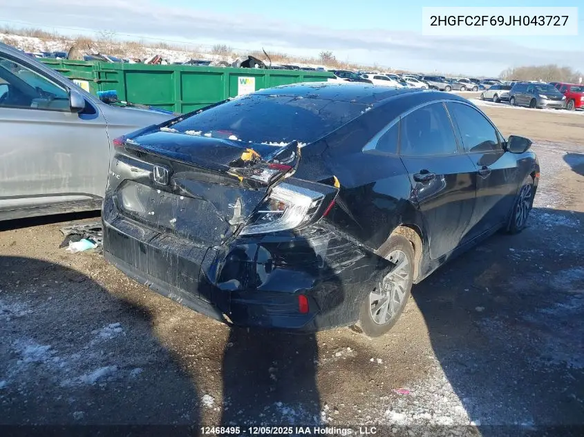 2HGFC2F69JH043727 2018 Honda Civic Lx