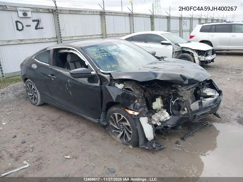 2HGFC4A59JH400267 2018 Honda Civic Lx
