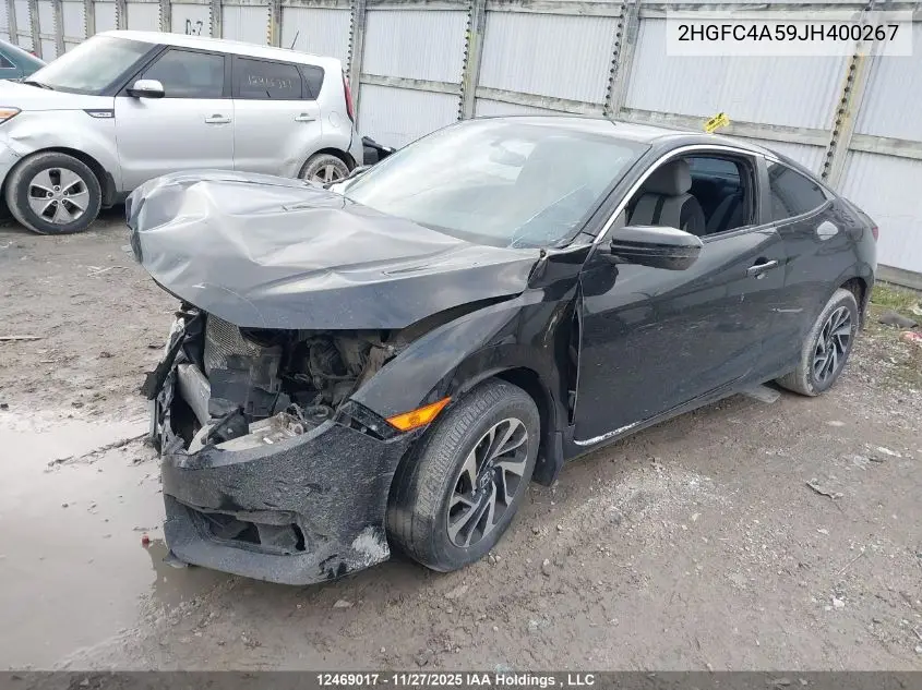 2HGFC4A59JH400267 2018 Honda Civic Lx
