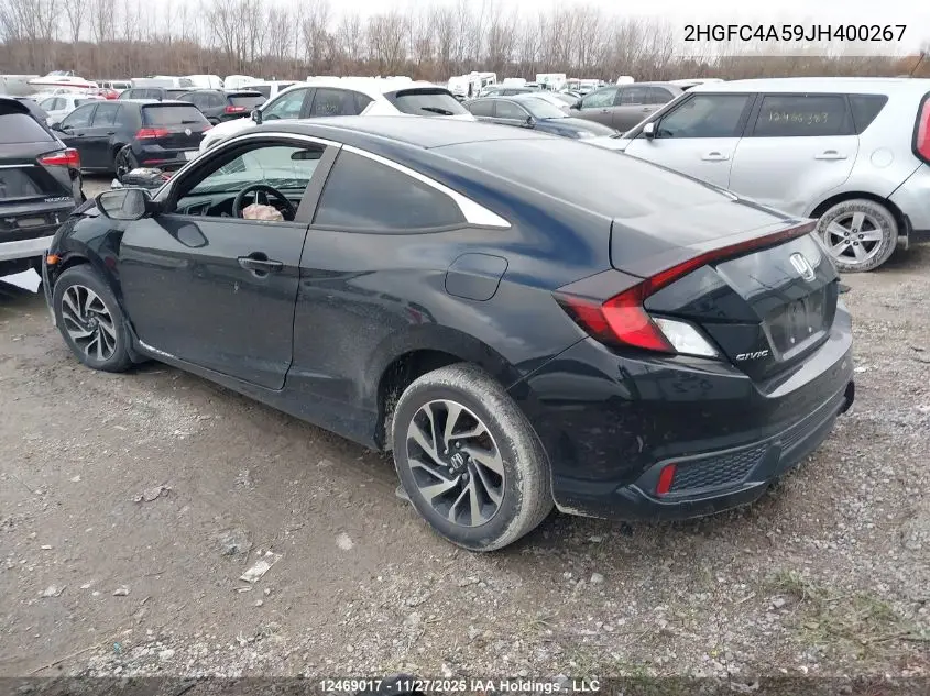 2HGFC4A59JH400267 2018 Honda Civic Lx