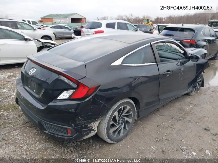2HGFC4A59JH400267 2018 Honda Civic Lx