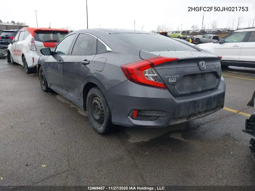 2HGFC2F50JH021753 2018 Honda Civic Lx
