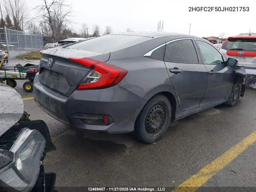 2HGFC2F50JH021753 2018 Honda Civic Lx