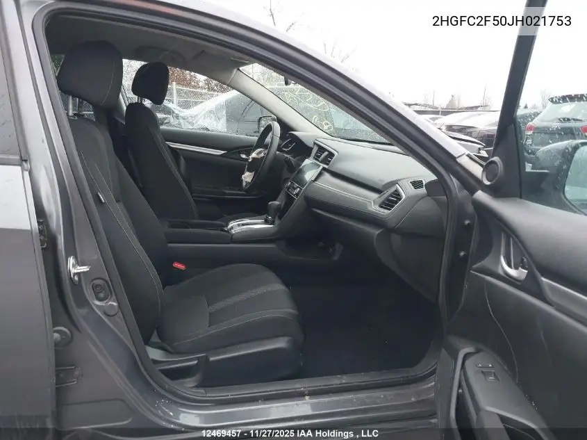 2HGFC2F50JH021753 2018 Honda Civic Lx