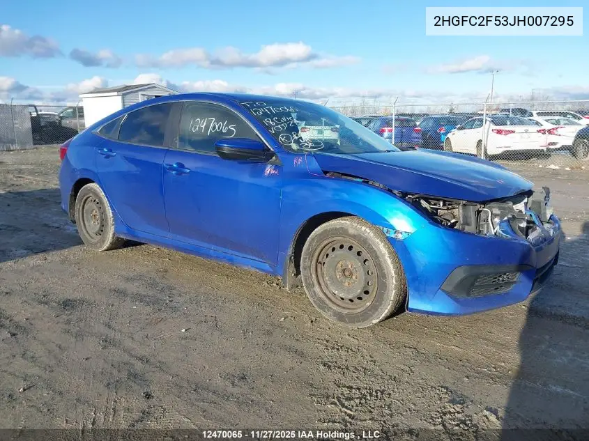 2HGFC2F53JH007295 2018 Honda Civic Lx