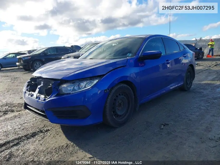 2HGFC2F53JH007295 2018 Honda Civic Lx