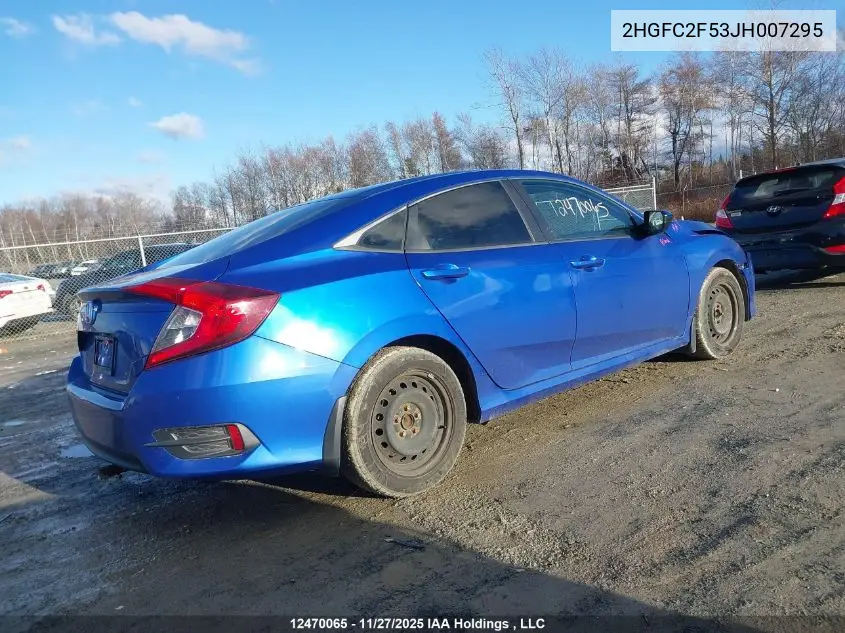 2HGFC2F53JH007295 2018 Honda Civic Lx