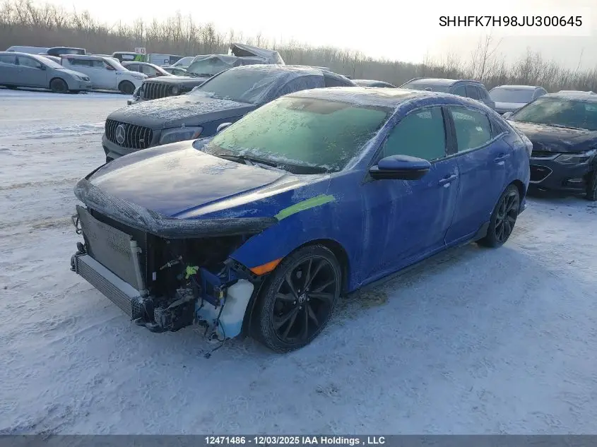 SHHFK7H98JU300645 2018 Honda Civic Sport Touring