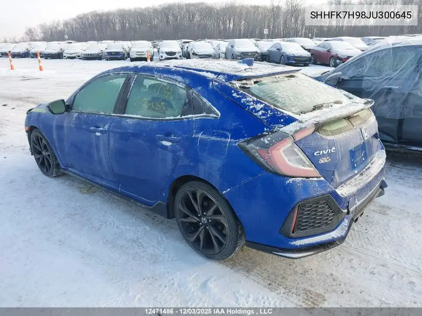 SHHFK7H98JU300645 2018 Honda Civic Sport Touring