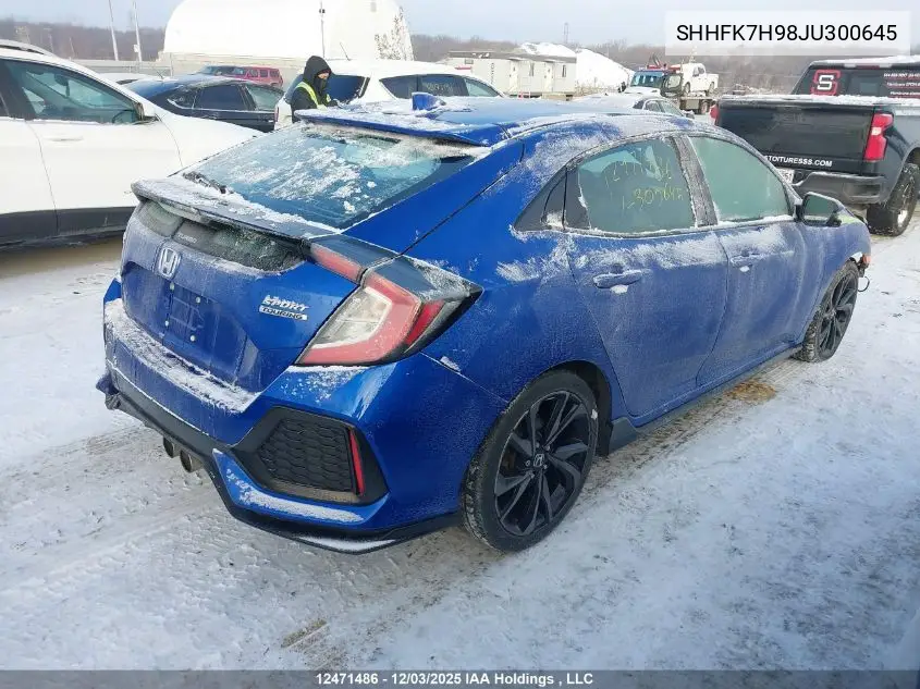 SHHFK7H98JU300645 2018 Honda Civic Sport Touring