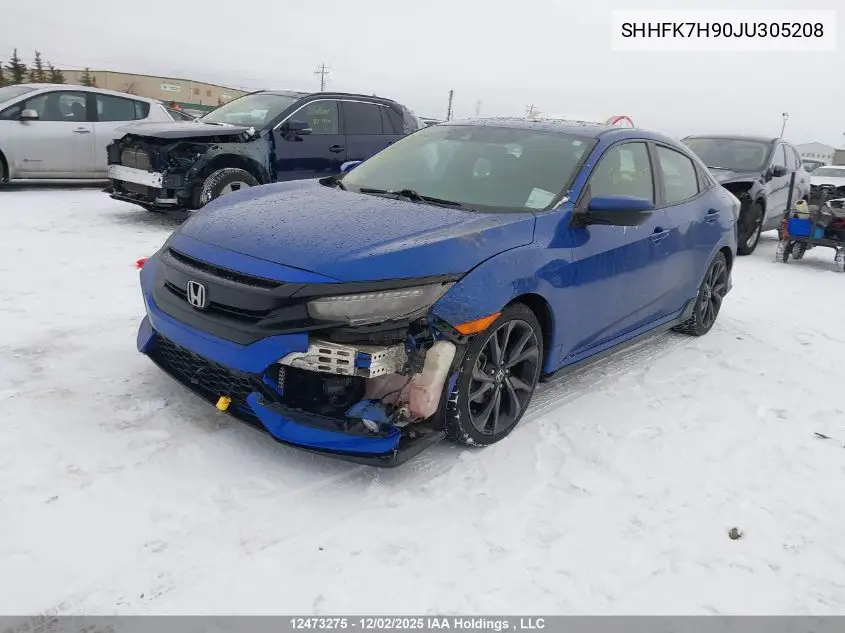 SHHFK7H90JU305208 2018 Honda Civic Sport Touring