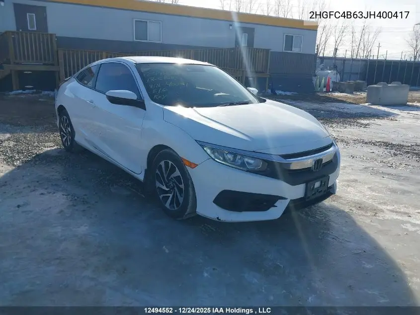 2HGFC4B63JH400417 2018 Honda Civic Lx
