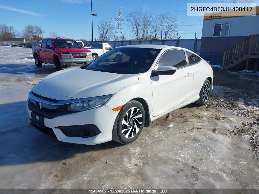 2HGFC4B63JH400417 2018 Honda Civic Lx