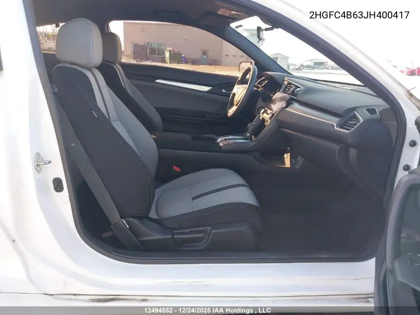 2HGFC4B63JH400417 2018 Honda Civic Lx