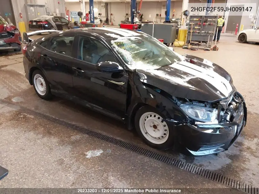 2HGFC2F59JH009147 2018 Honda Civic Lx