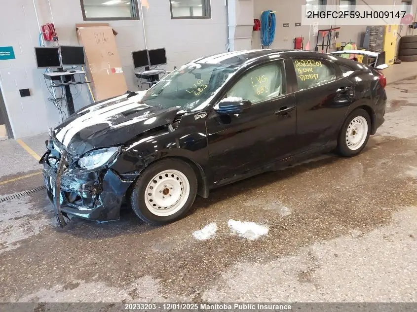 2HGFC2F59JH009147 2018 Honda Civic Lx