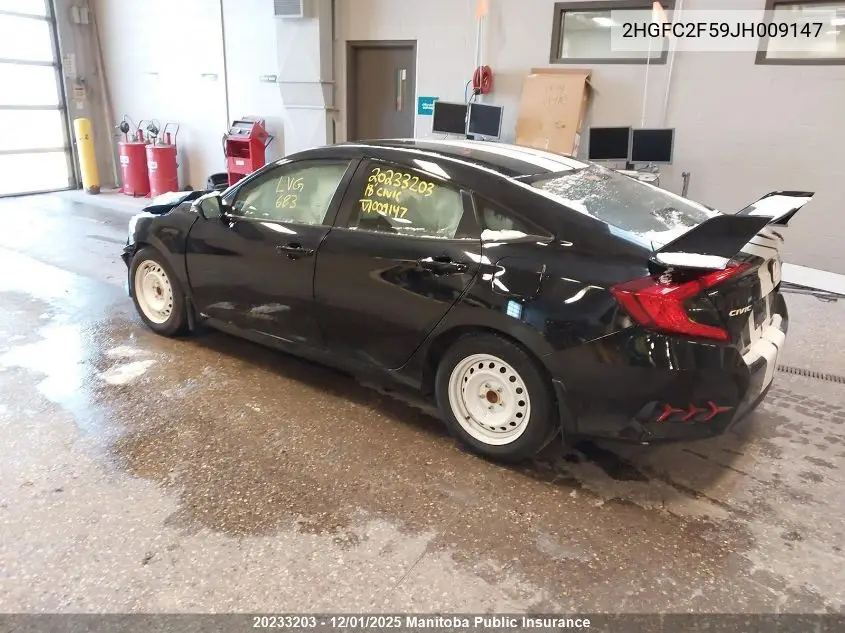 2HGFC2F59JH009147 2018 Honda Civic Lx