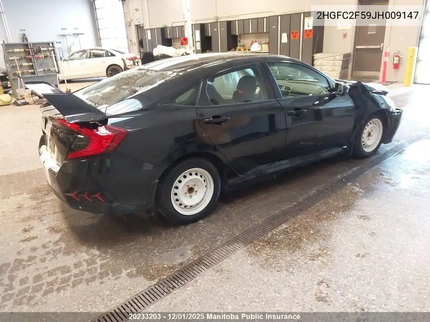 2HGFC2F59JH009147 2018 Honda Civic Lx