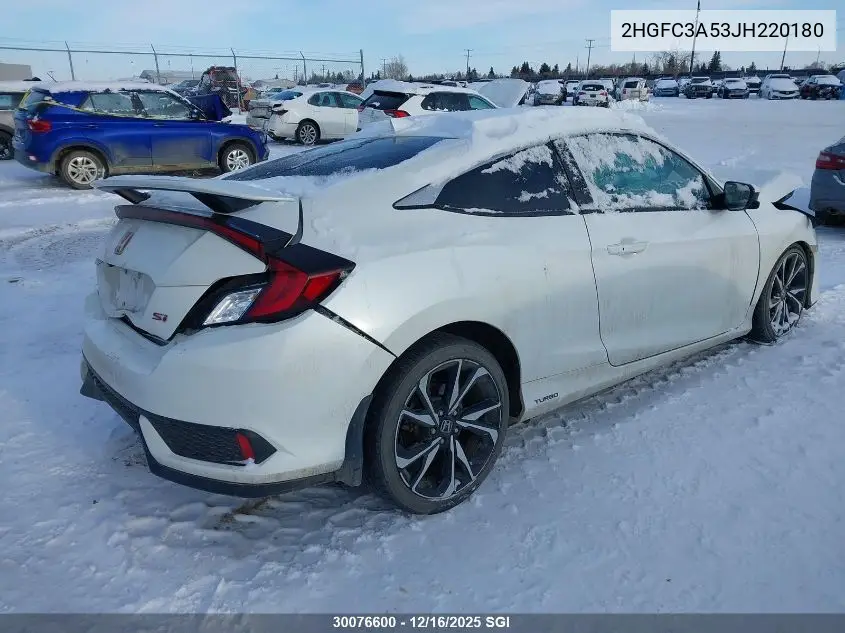 2HGFC3A53JH220180 2018 Honda Civic Si