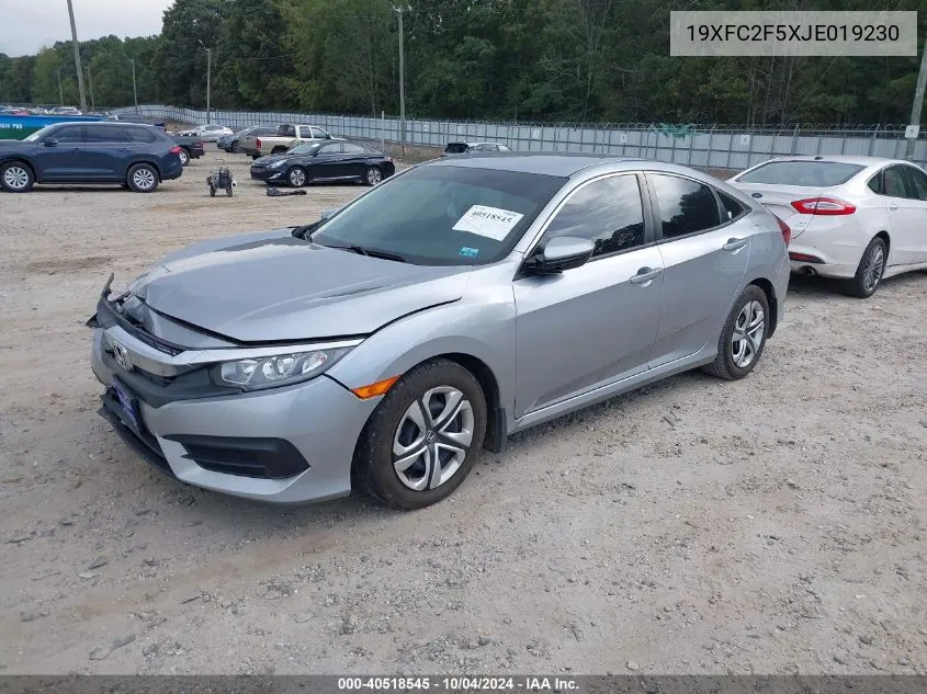 19XFC2F5XJE019230 2018 Honda Civic Lx