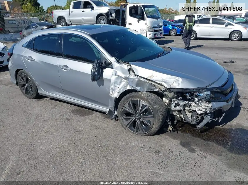 SHHFK7H5XJU411808 2018 Honda Civic Ex