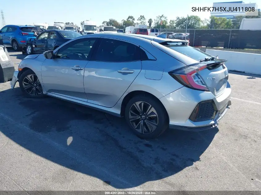 SHHFK7H5XJU411808 2018 Honda Civic Ex