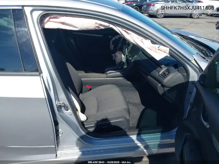 SHHFK7H5XJU411808 2018 Honda Civic Ex
