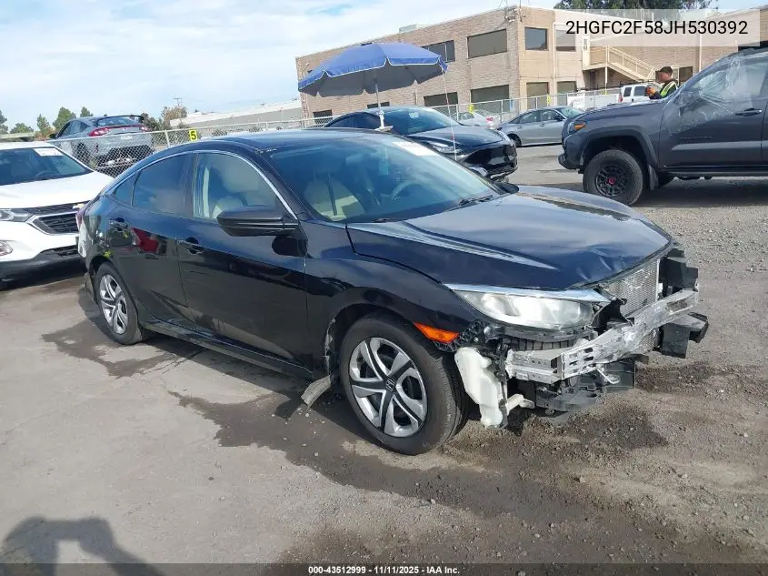 2HGFC2F58JH530392 2018 Honda Civic Lx
