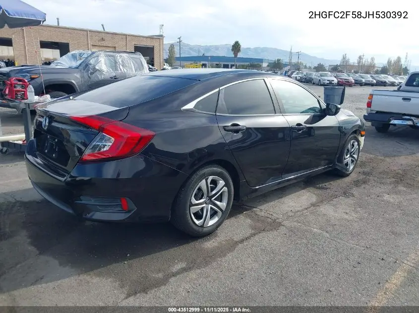 2HGFC2F58JH530392 2018 Honda Civic Lx