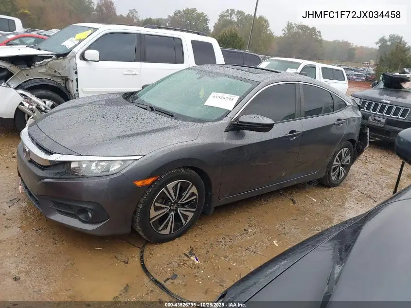 JHMFC1F72JX034458 2018 Honda Civic Ex-L