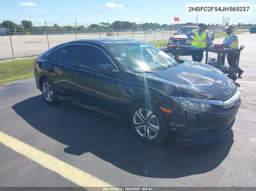 2HGFC2F54JH569237 2018 Honda Civic Lx