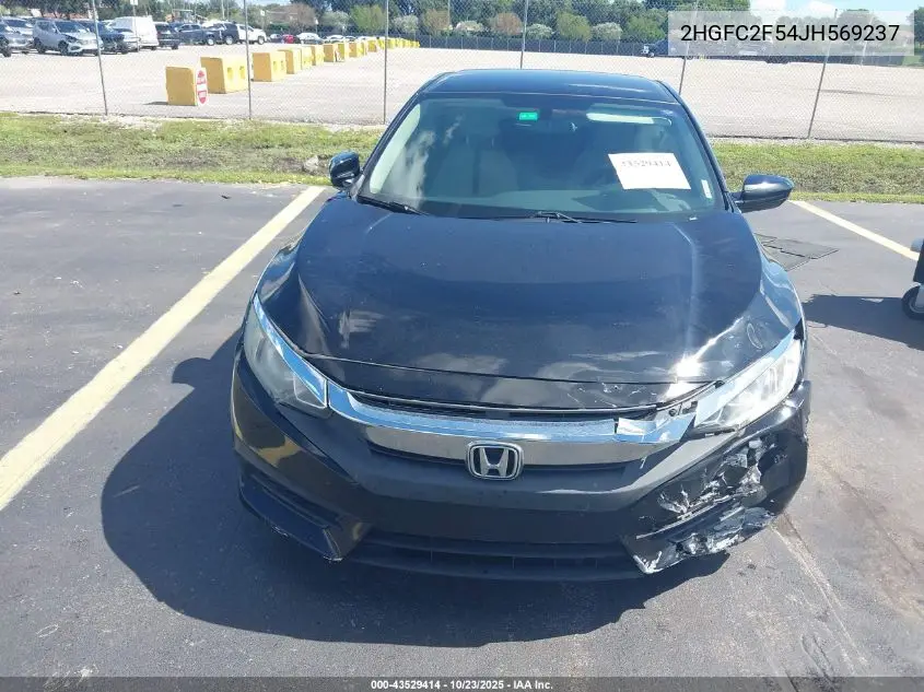 2HGFC2F54JH569237 2018 Honda Civic Lx