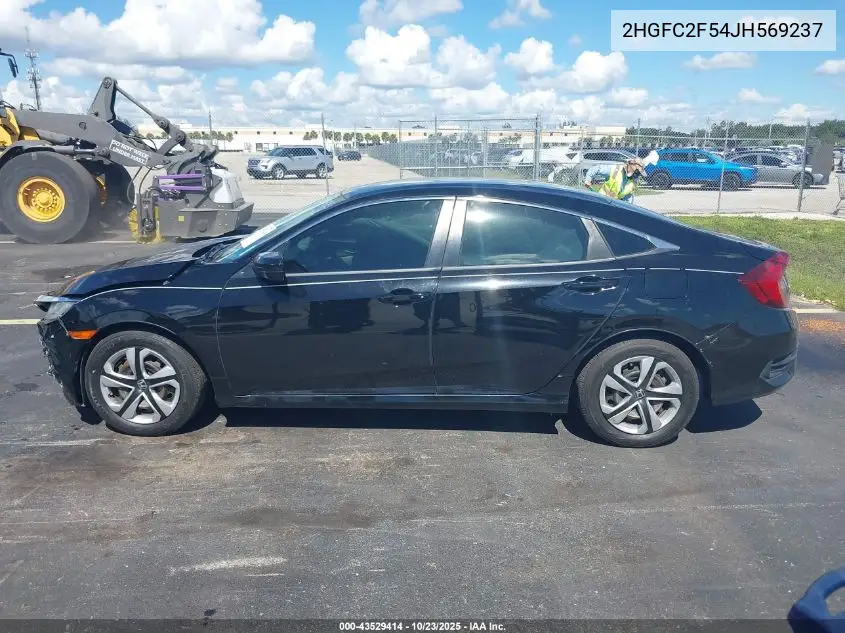 2HGFC2F54JH569237 2018 Honda Civic Lx