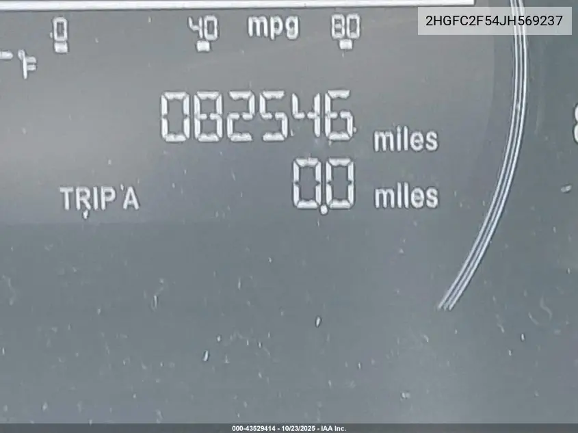 2HGFC2F54JH569237 2018 Honda Civic Lx