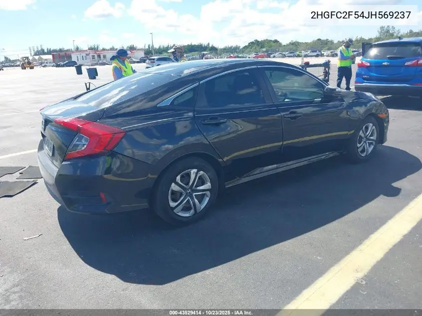 2HGFC2F54JH569237 2018 Honda Civic Lx