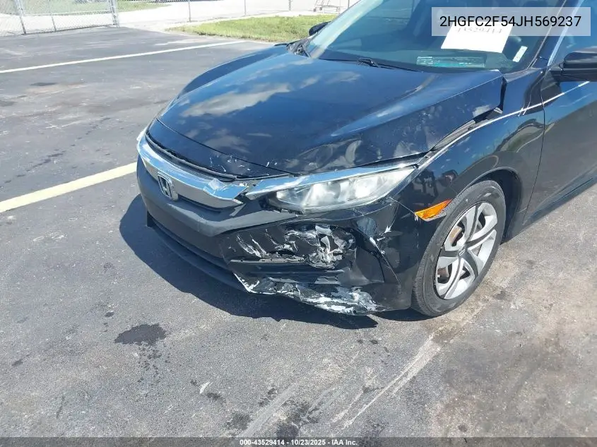 2HGFC2F54JH569237 2018 Honda Civic Lx