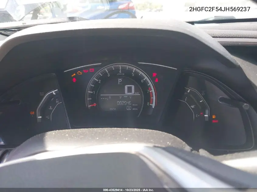 2HGFC2F54JH569237 2018 Honda Civic Lx