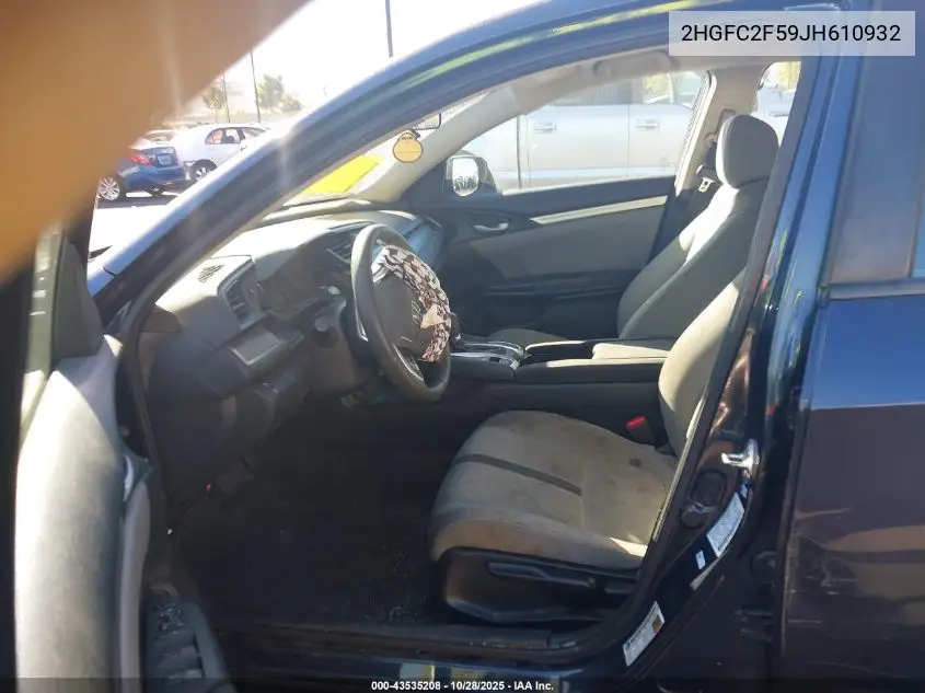 2HGFC2F59JH610932 2018 Honda Civic Lx