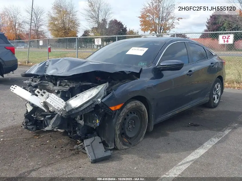 2HGFC2F51JH555120 2018 Honda Civic Lx