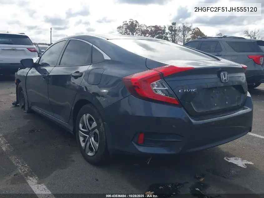 2HGFC2F51JH555120 2018 Honda Civic Lx