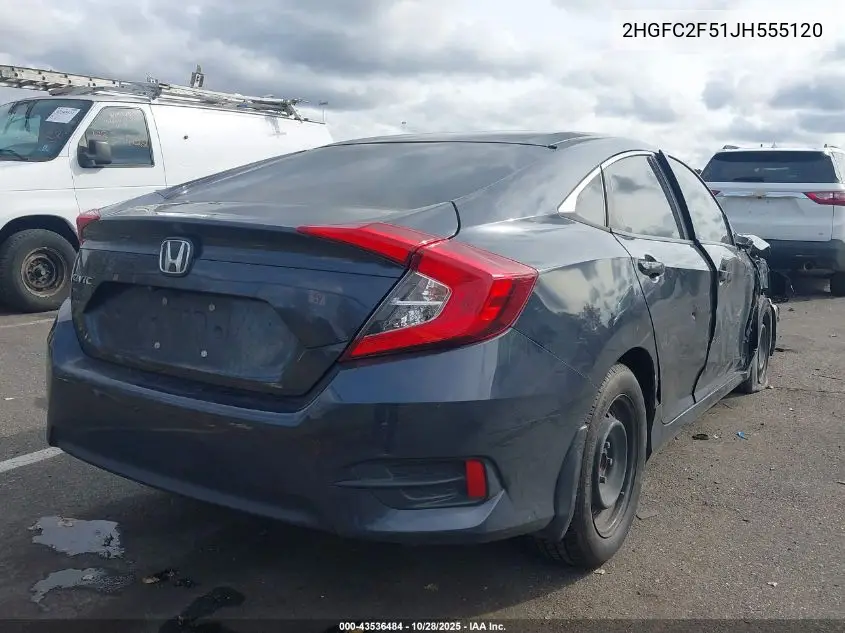 2HGFC2F51JH555120 2018 Honda Civic Lx