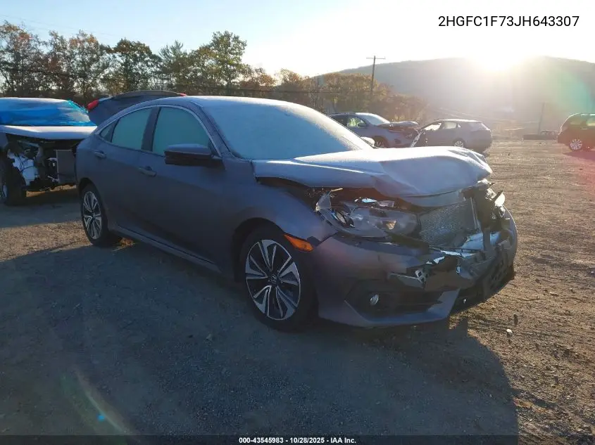 2HGFC1F73JH643307 2018 Honda Civic Ex-L