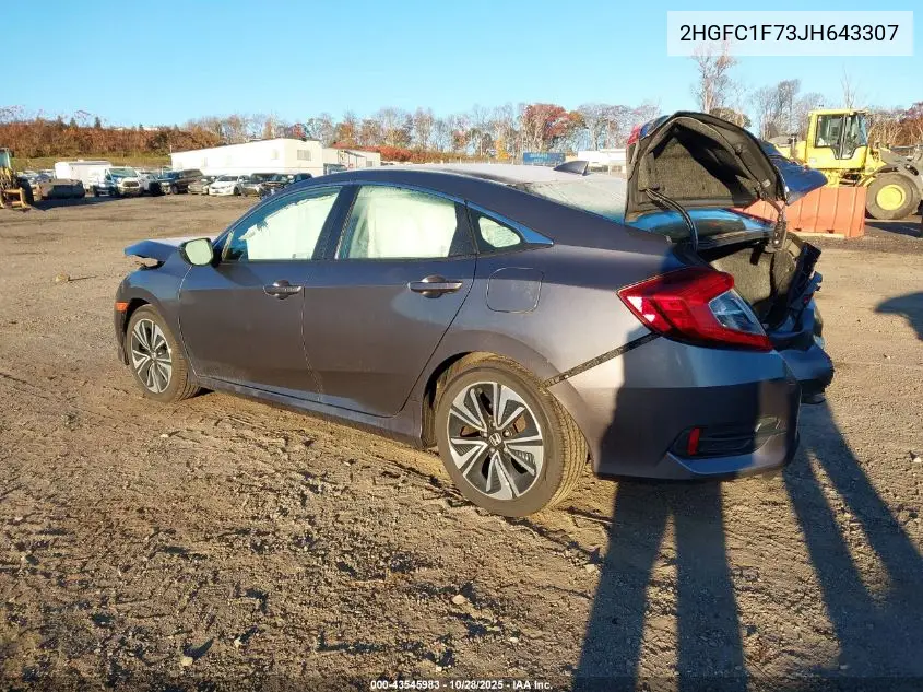 2HGFC1F73JH643307 2018 Honda Civic Ex-L